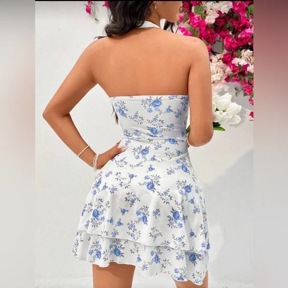 SHEIN Pink Floral Mini Dress - Picture 6 of 8